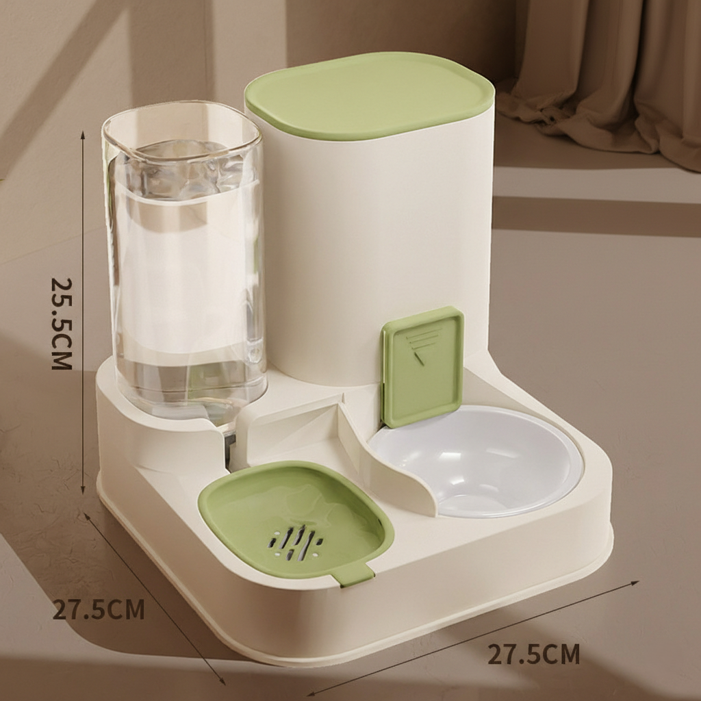 PawLabs™ AutoFlow Feeding Station תחנת האכלה ושתייה אוטומטית 2-ב-1 לחיות מחמד – ללא חשמל