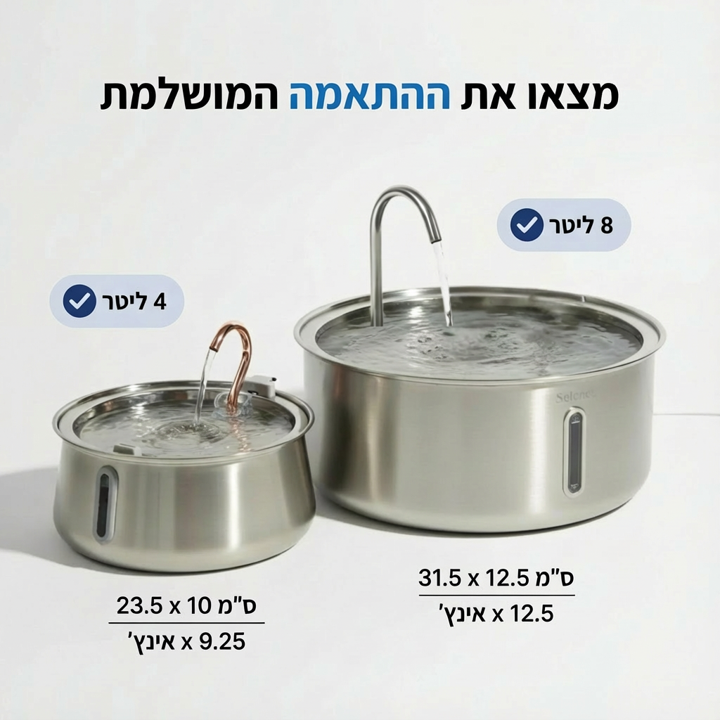 🐾 PawLabs™ – מזרקת מים חכמה מנירוסטה לכלבים