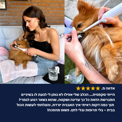 מברשת שיניים חשמלית לכלבים 3 ב-1 - PawLabs™ DentalPro Set