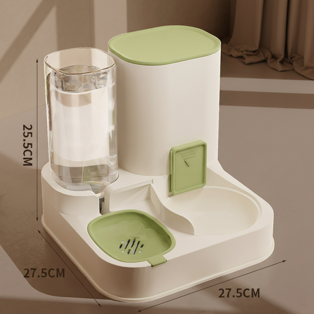 PawLabs™ AutoFlow Feeding Station תחנת האכלה ושתייה אוטומטית 2-ב-1 לחיות מחמד – ללא חשמל