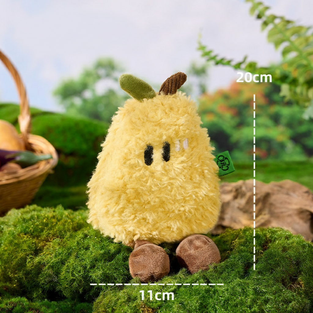 PawLabs™ FruityCrunch Plush Toy צעצוע פרווה אינטראקטיבי מסדרת הפירות – צפצפה ונייר מרשרש לגירוי חושי