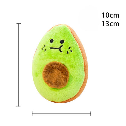 PawLabs™ FruitSqueak Plush Set סט צעצועי פרווה פירותיים קולייים – קיווי ואבוקדו