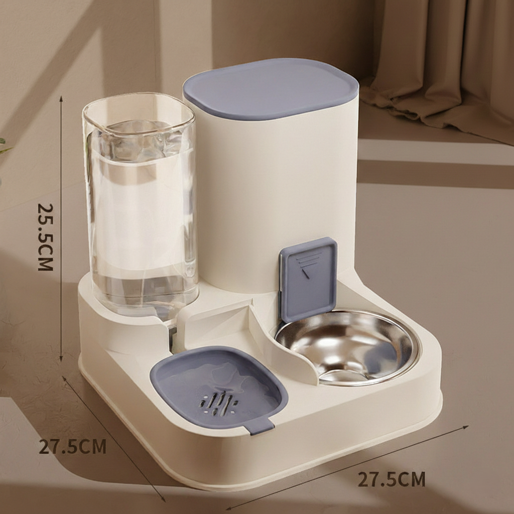 PawLabs™ AutoFlow Feeding Station תחנת האכלה ושתייה אוטומטית 2-ב-1 לחיות מחמד – ללא חשמל