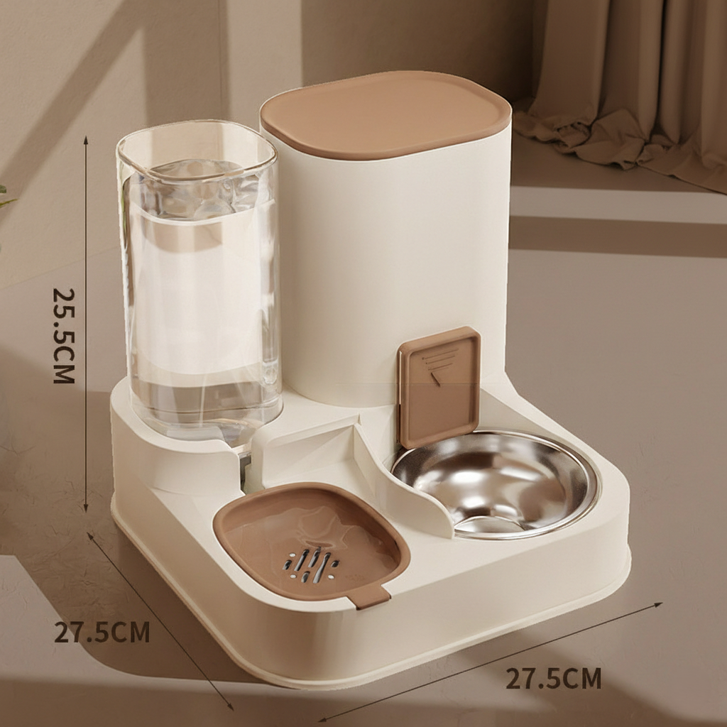 PawLabs™ AutoFlow Feeding Station תחנת האכלה ושתייה אוטומטית 2-ב-1 לחיות מחמד – ללא חשמל